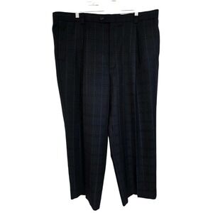 Vintage Falcone‎ Pleated Trousers 42L - Dark Academia Windowpane Check Slacks